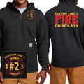 Custom Fire Chaplain Carhartt Rain Defender Zip Hoodie
