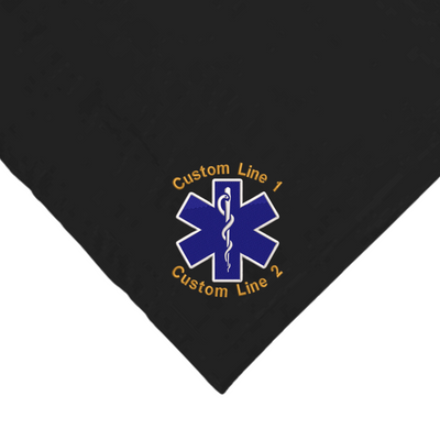 Black Sherpa Blanket with EMS Star of Life Customized Embroidery