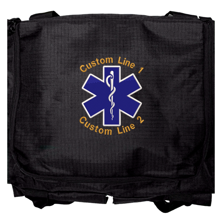 Star of Life Customized EMS Embroidery on Black Duffle Bag