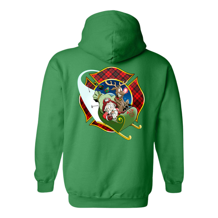 Christmas Plaid Maltese Firefighter Premium Hoodie