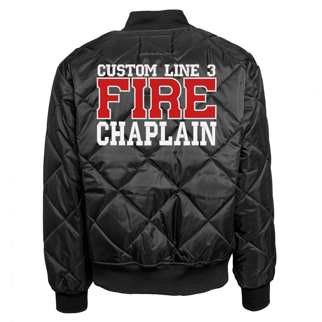 Customized Red and White Fire Chaplain Bravest Jacket