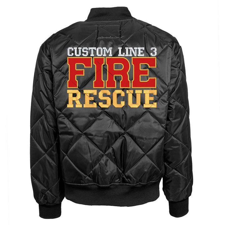 Customized Red and Gold Fire Rescue Bravest Jacket