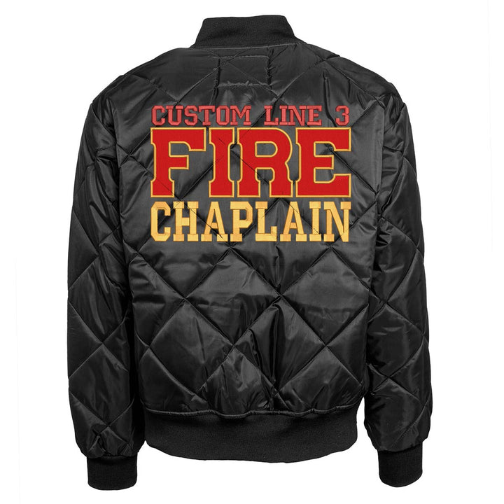 Customized Red and Gold Fire Chaplain Bravest Jacket
