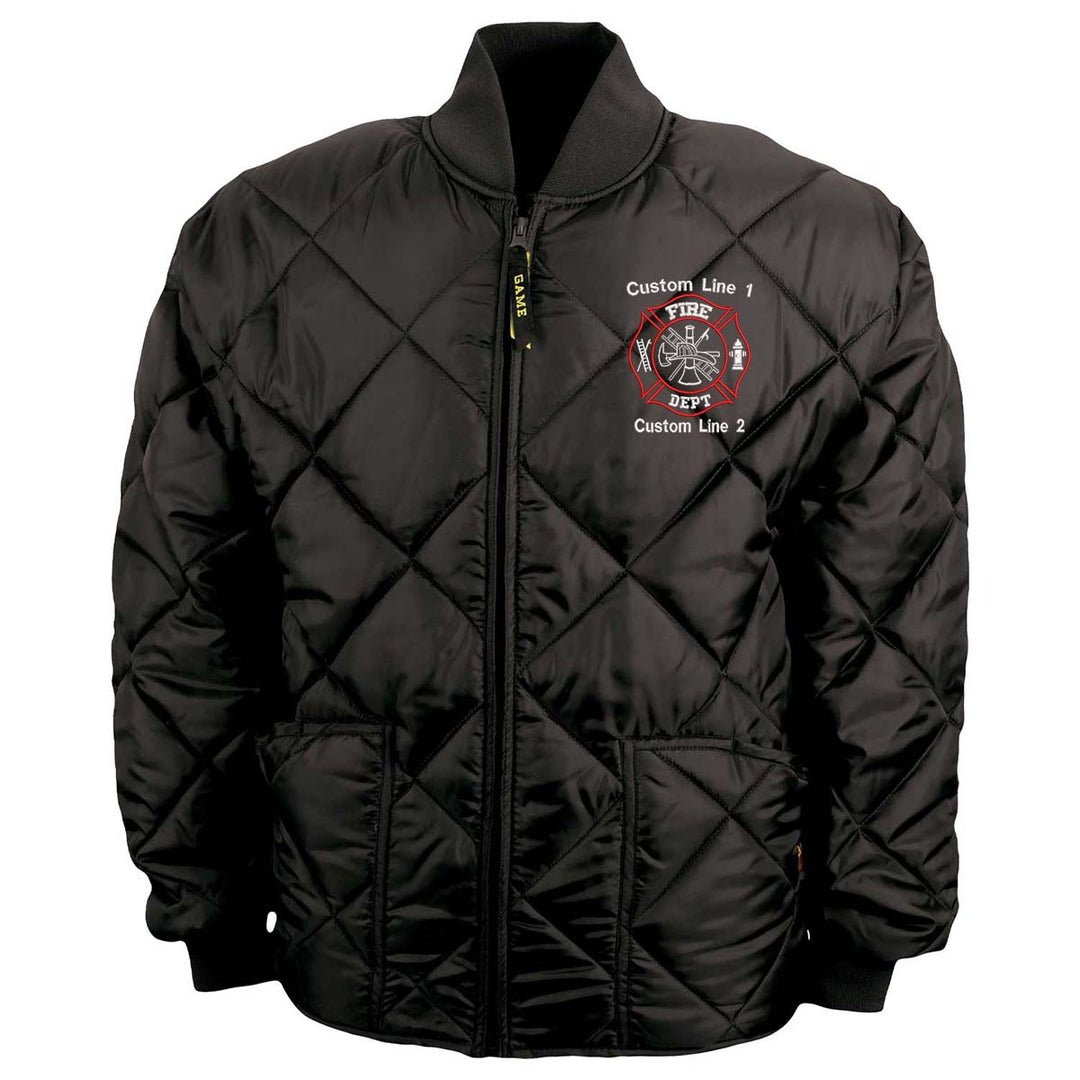Customized Red and White Fire Department Bravest Jacket