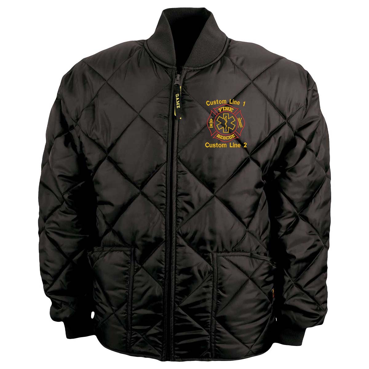 Customized Red and Gold Fire Rescue Bravest Jacket – Firefighter.com