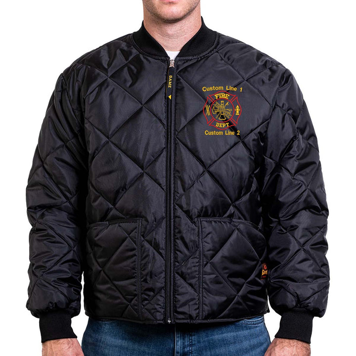 Customized Red and Gold Fire Department Bravest Jacket