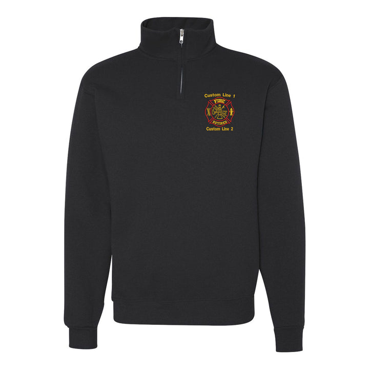 Customized Classic Quarter Zip Job Shirt with Fire Retired Embroidery