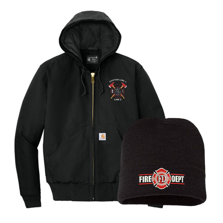 Carhartt® Quilted-Flannel Jacket & Beanie Bundle