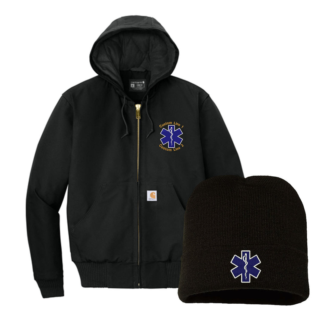 Carhartt® Quilted-Flannel Jacket & Beanie Bundle