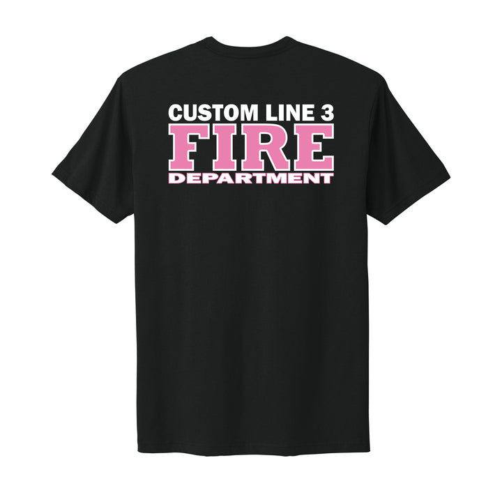 Personalized Firefighter Breast Cancer Awareness Shirt #color_black
