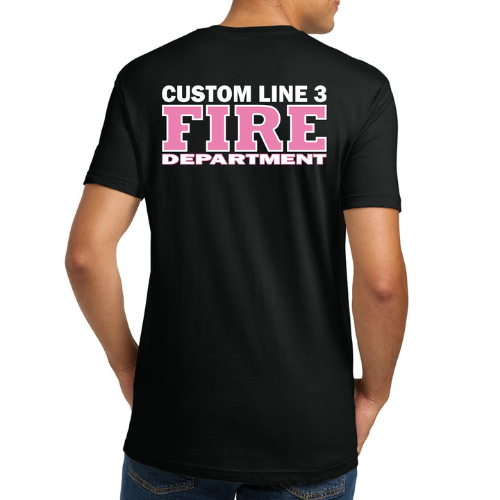 Custom Duty Fire Department Breast Cancer Shirt for firefighters #color_black