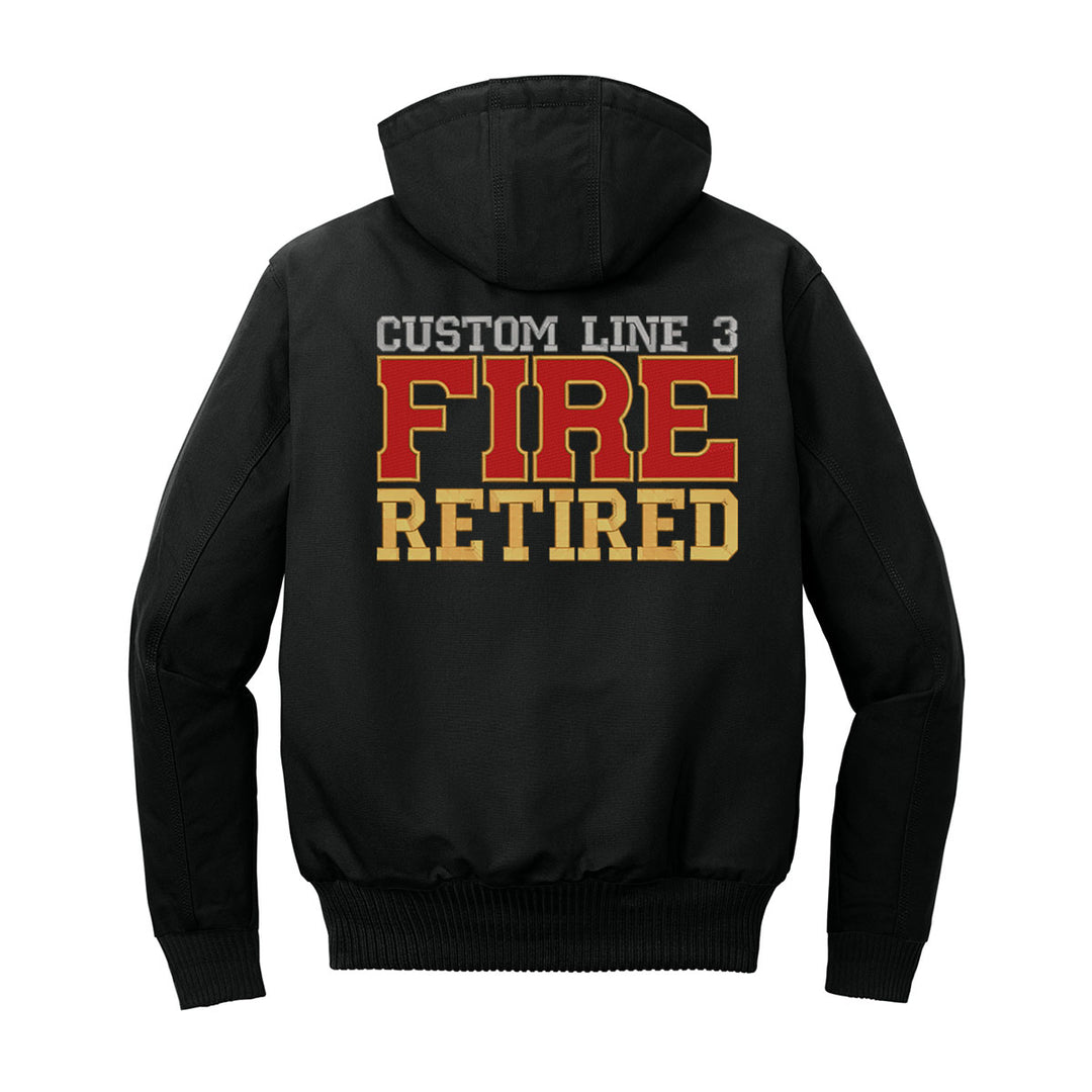 Customized Red and Gold Fire Retired Carhartt® Quilted-Flannel Jacket