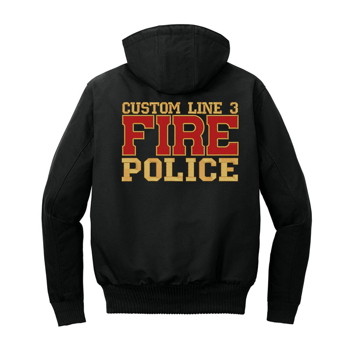 Customized Red and Gold Fire Police Carhartt® Quilted-Flannel Jacket
