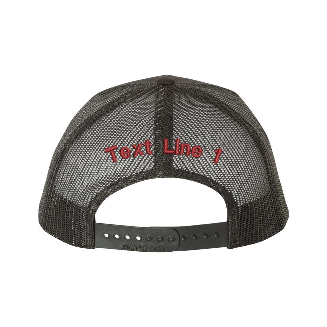 Personalized Fire Dept Engine Blackout Snapback Trucker Hat