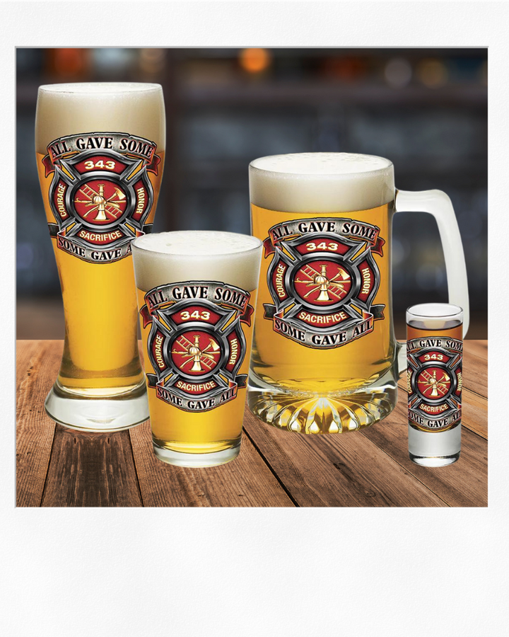 Firefighter Barware Beer Glass Set