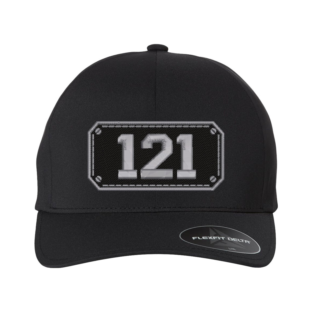 Personalized Black Plate Firefighter Delta FlexFit Hat