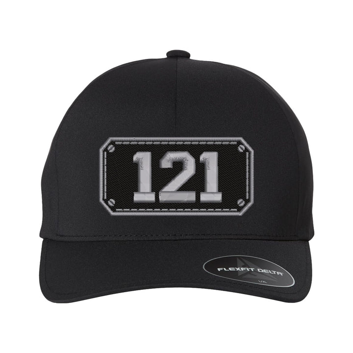 Personalized Black Plate Firefighter Delta FlexFit Hat