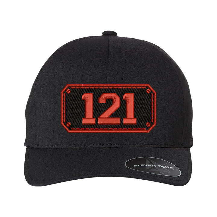 Personalized Black Plate Firefighter Delta FlexFit Hat