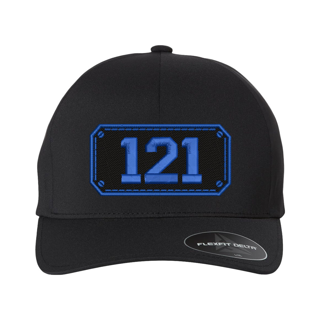 Personalized Black Plate Firefighter Delta FlexFit Hat