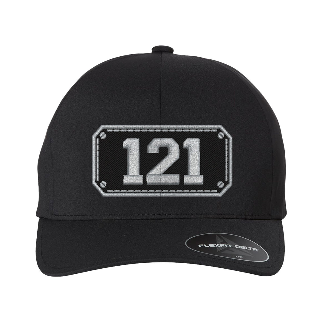 Personalized Black Plate Firefighter Delta FlexFit Hat