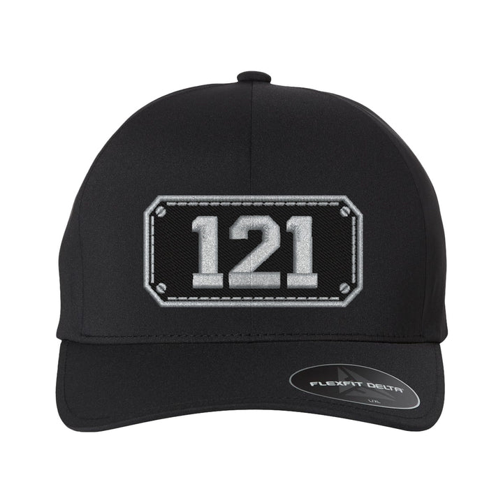 Personalized Black Plate Firefighter Delta FlexFit Hat