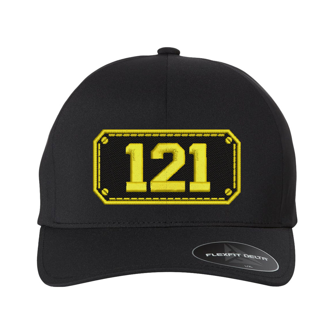 Personalized Black Plate Firefighter Delta FlexFit Hat