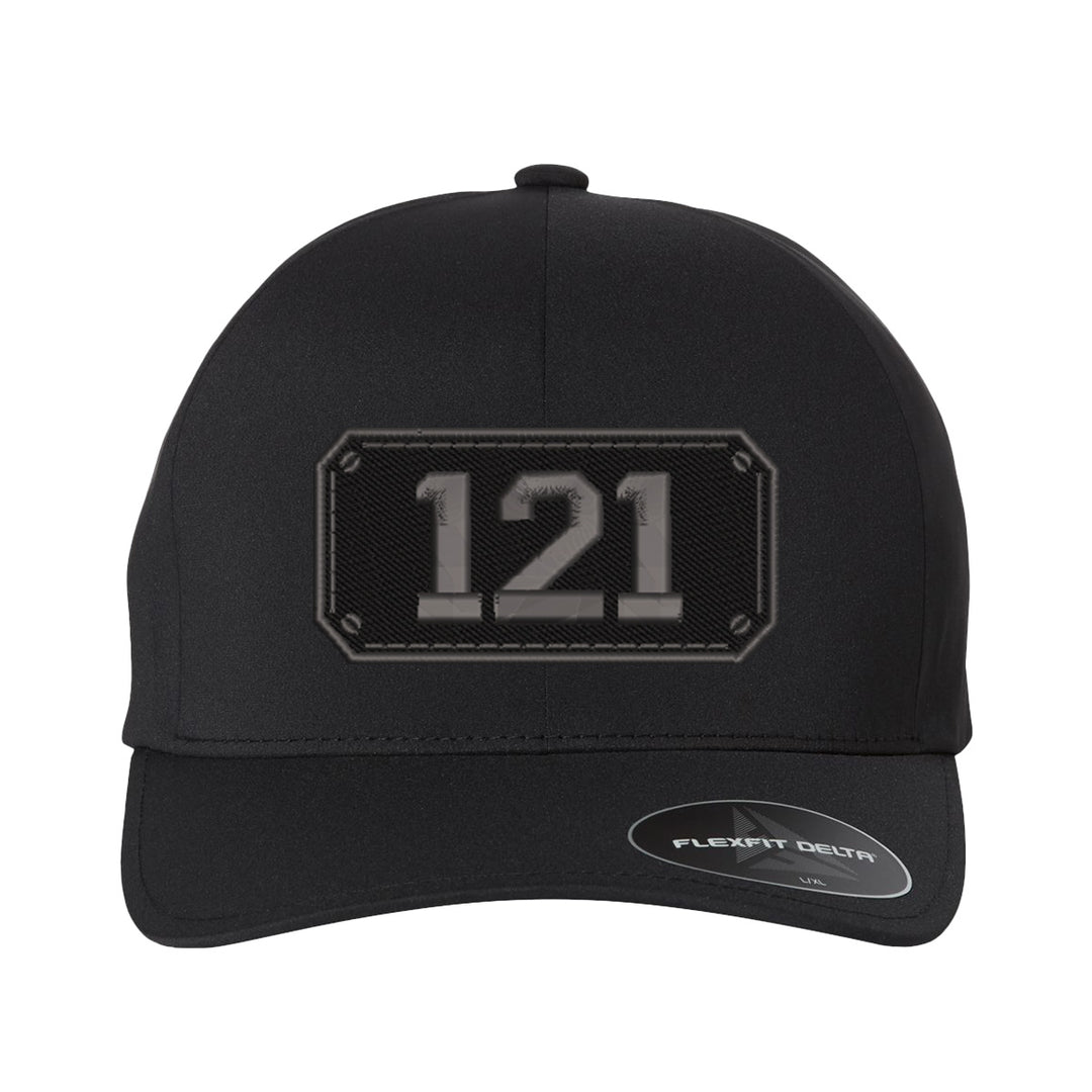 Personalized Black Plate Firefighter Delta FlexFit Hat