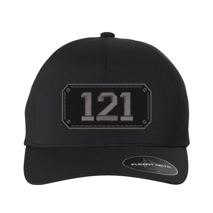 Personalized Black Plate Firefighter Delta FlexFit Hat