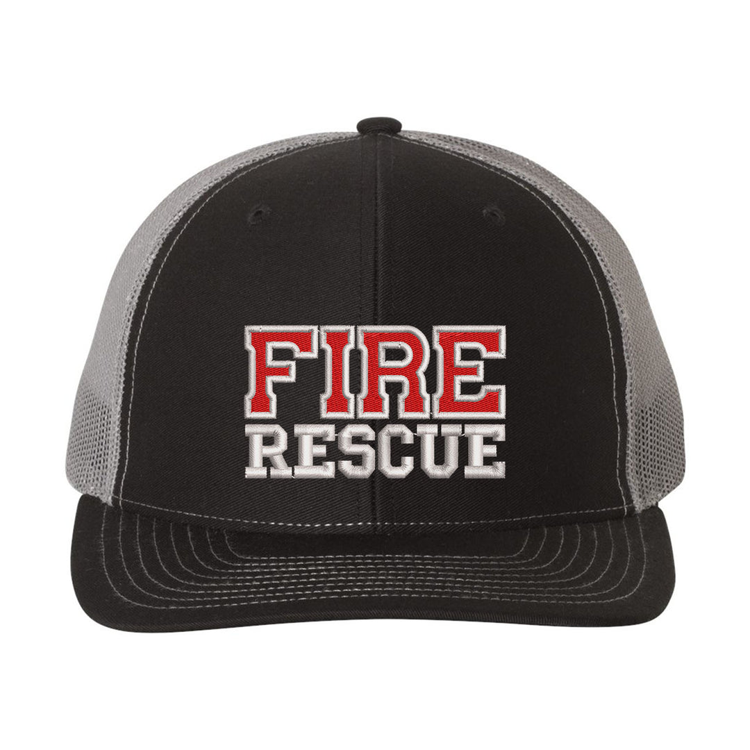 Fire Rescue Trucker Hat, adjustable snapback.