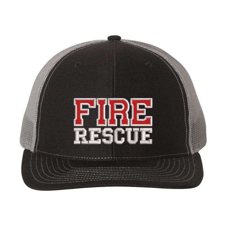 Fire Rescue Trucker Hat, adjustable snapback.