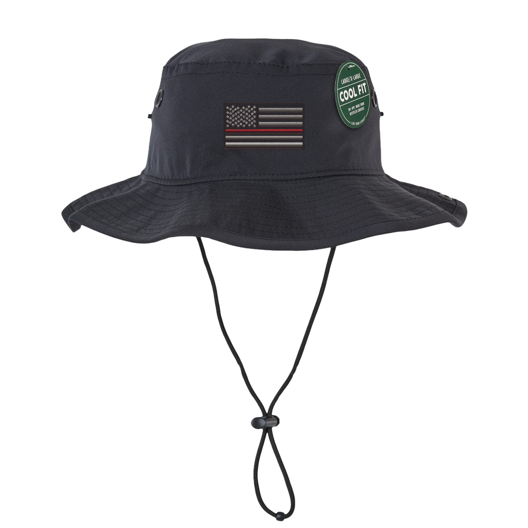 Thin Red Line Flag Boonie Hat with embroidered American flag and red line