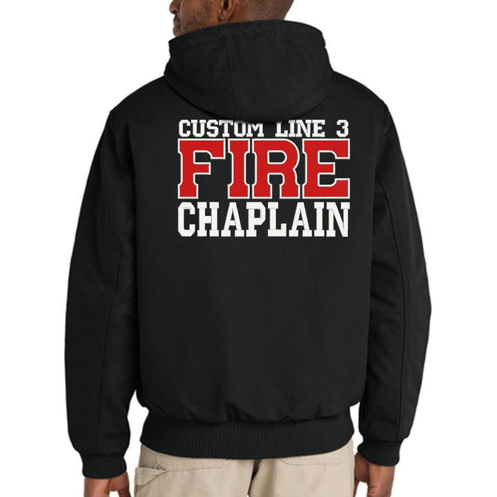 Customized Red and White Fire Chaplain Carhartt® Quilted-Flannel Jacket