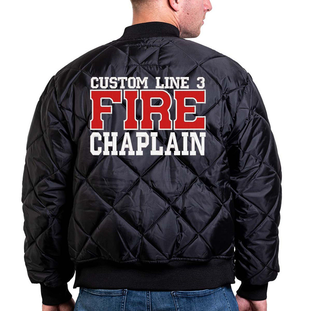 Customized Red and White Fire Chaplain Bravest Jacket