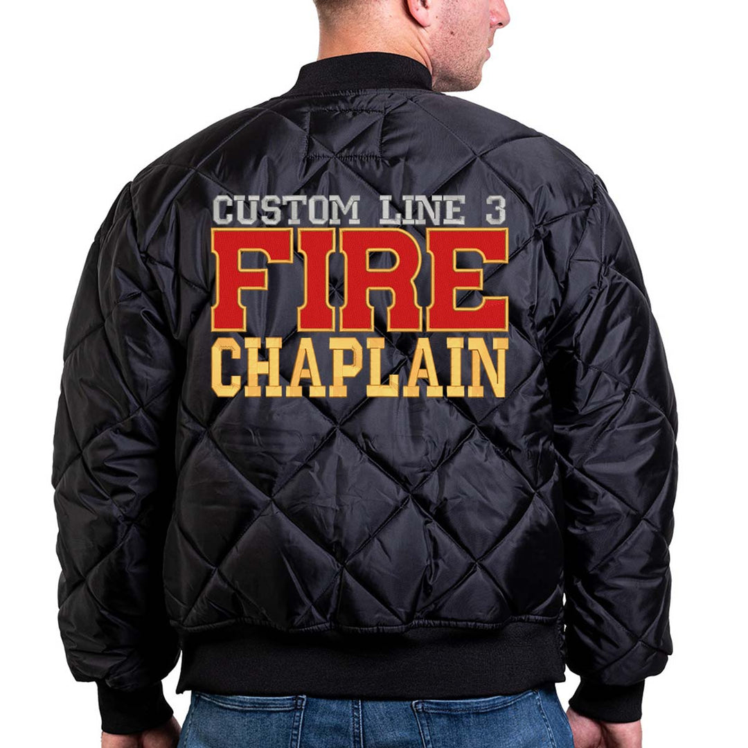 Customized Red and Gold Fire Chaplain Bravest Jacket
