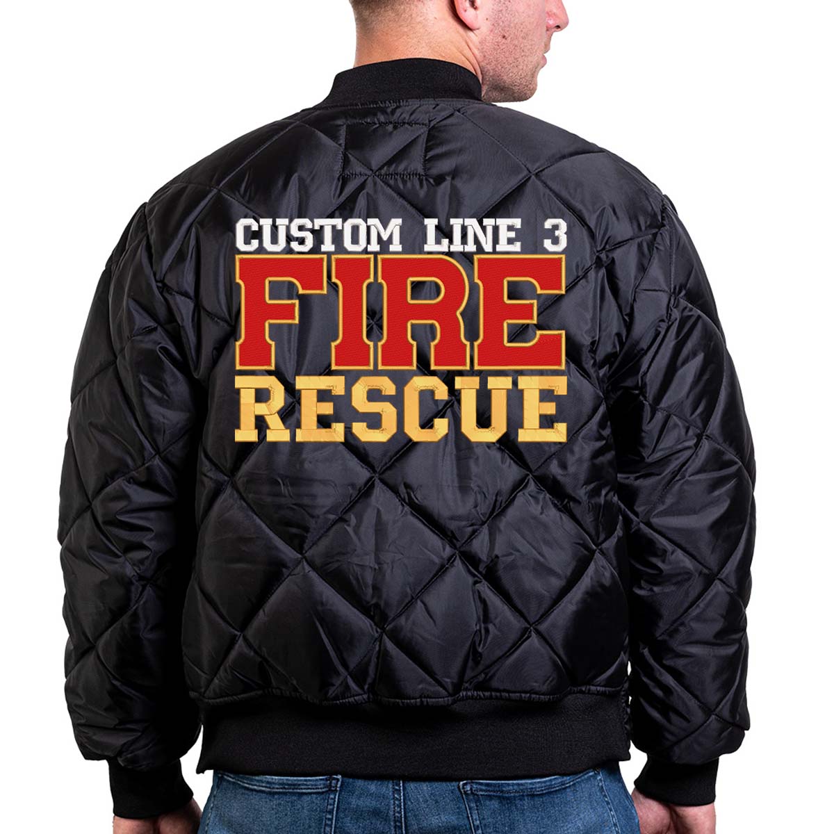 Customized Red and Gold Fire Rescue Bravest Jacket – Firefighter.com