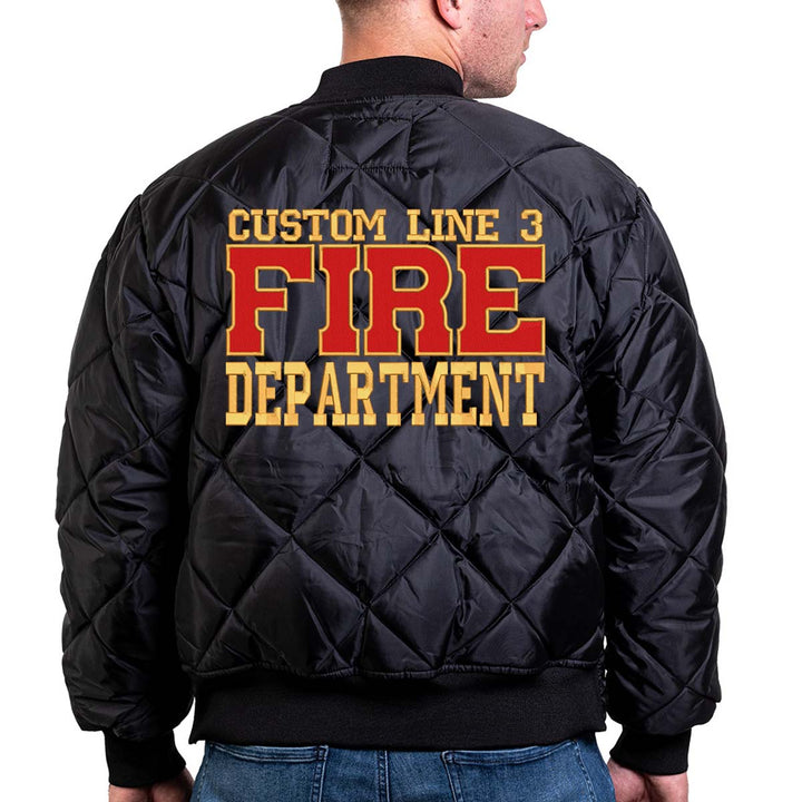 Customized Red and Gold Fire Department Bravest Jacket