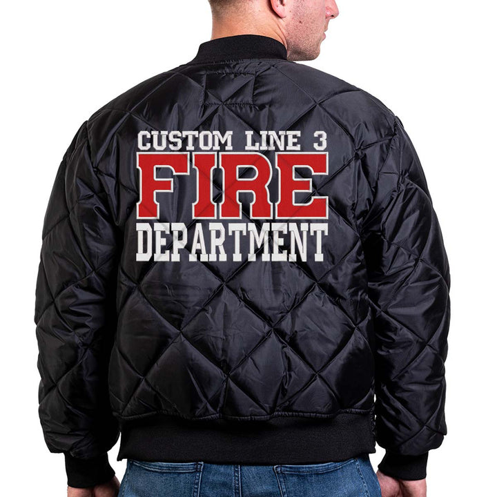 Customized Red and White Fire Department Bravest Jacket