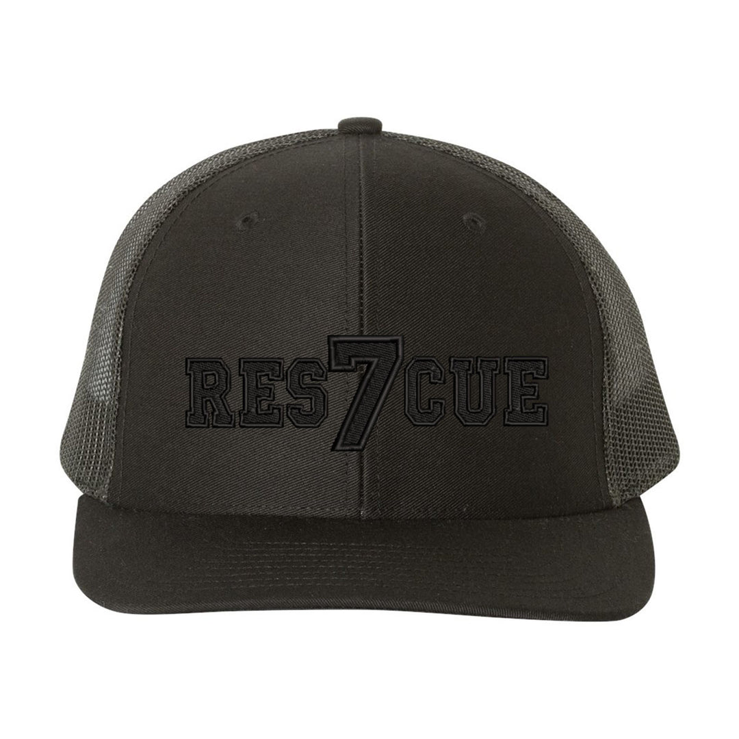 Personalized Rescue Blackout Snapback Trucker Hat