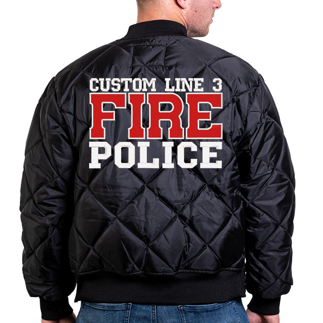 Customized Red and White Fire Police Bravest Jacket