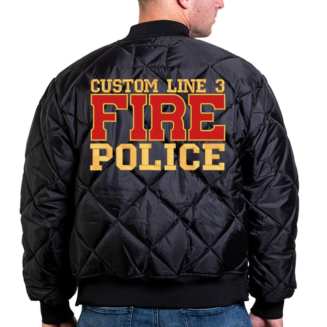Customized Red and Gold Fire Police Bravest Jacket