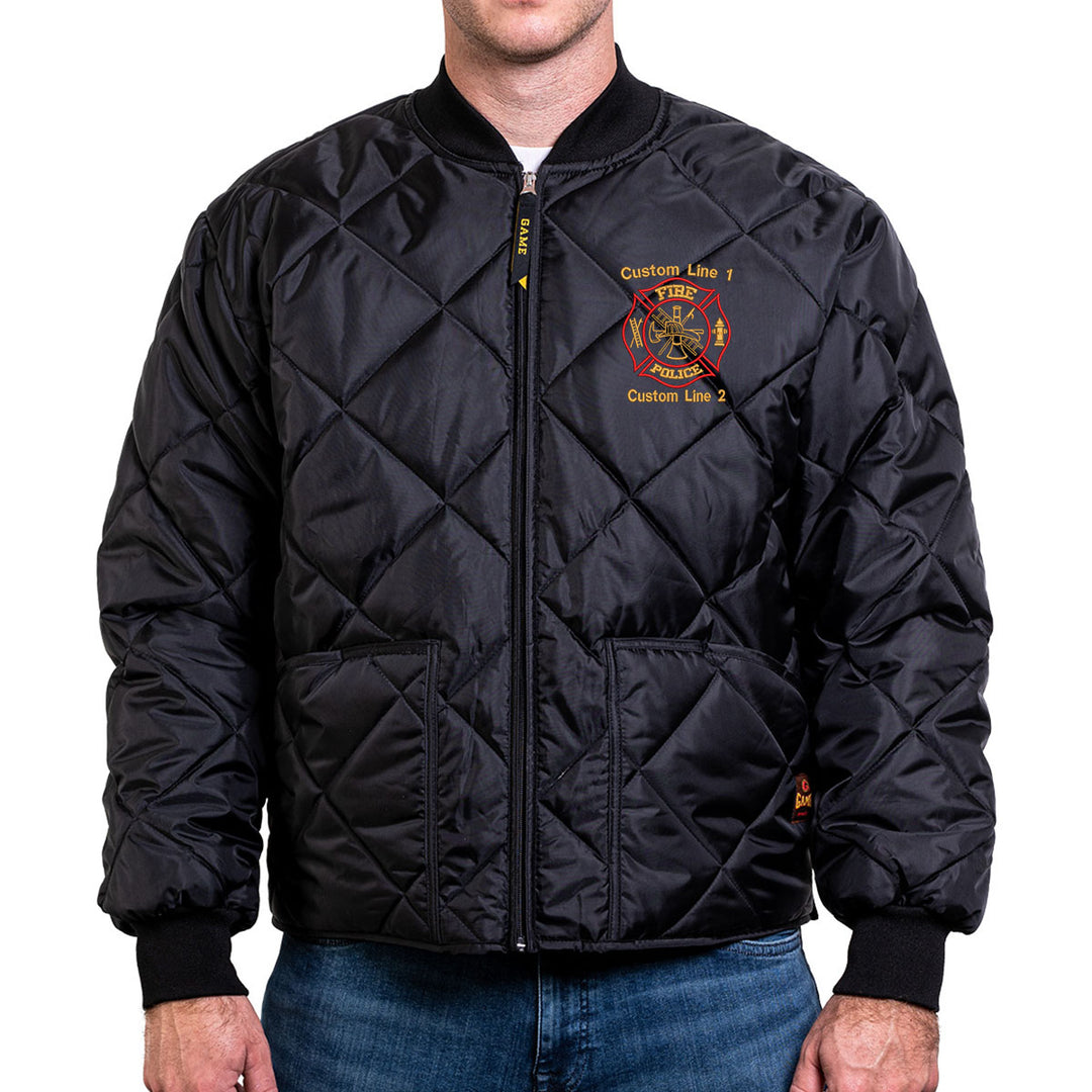 Customized Red and Gold Fire Police Bravest Jacket