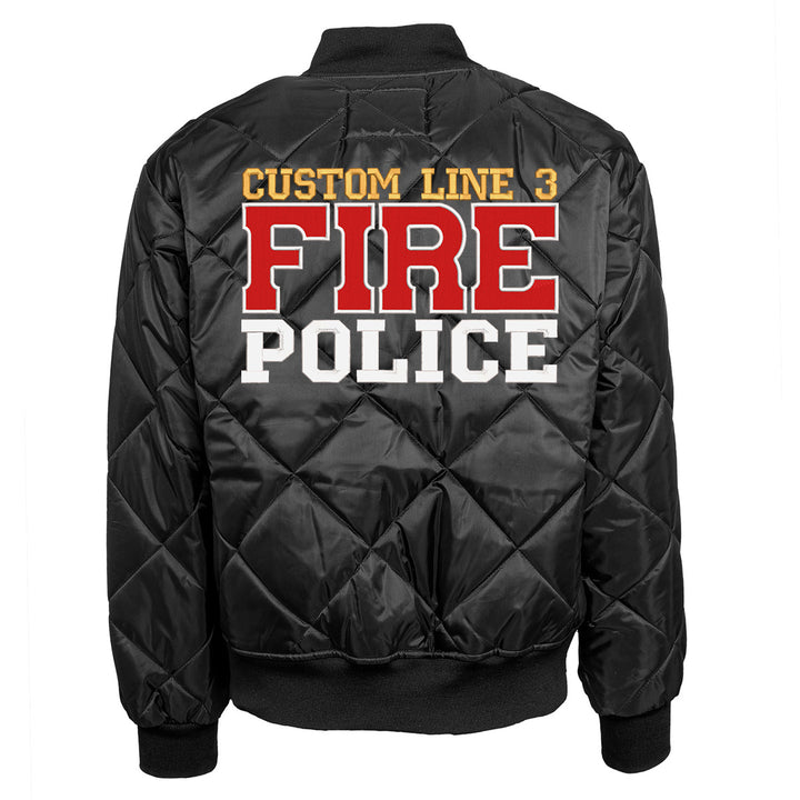 Customized Red and White Fire Police Bravest Jacket
