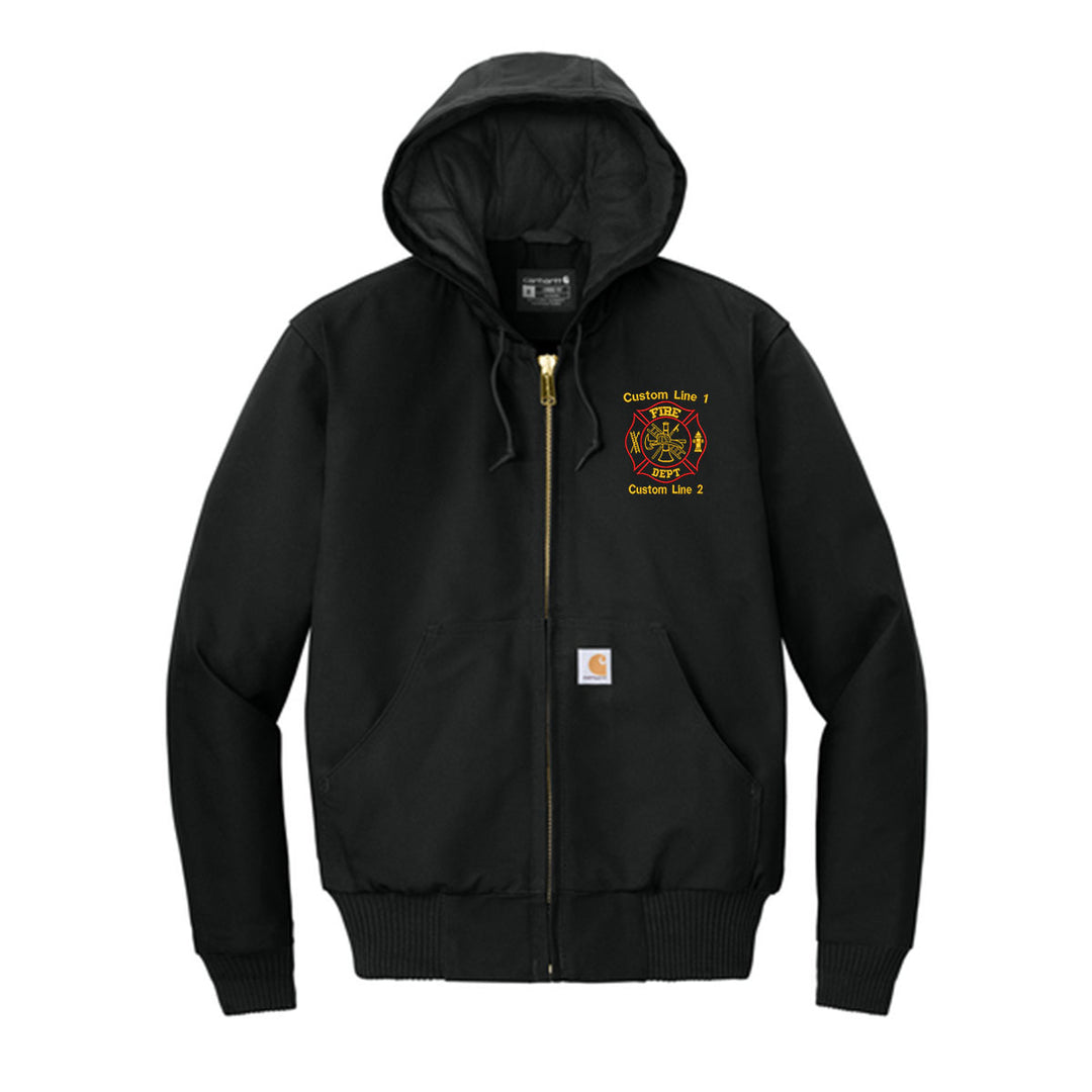 Customized Red and Gold Fire Department Carhartt® Quilted-Flannel Jacket