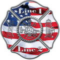 Custom USA Flag Maltese Cross Decal