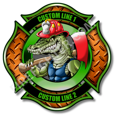Personalized Firefighter Station Gator Decal