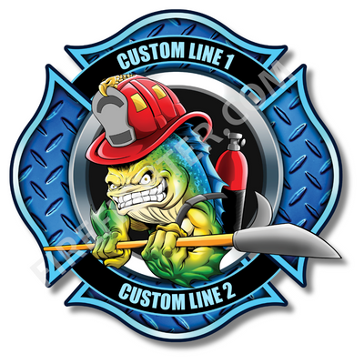 Firefighter Station Mascot Mahi Mahi Custom Reflective Decal