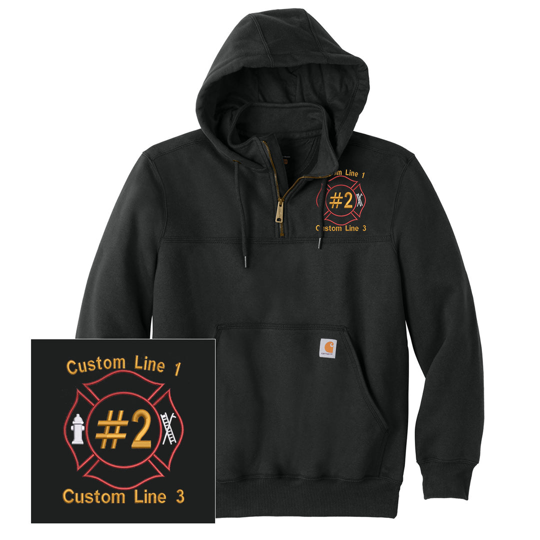 Custom Carhartt Maltese Cross Zip Hoodie firefighter fire department Carhartt apparel
