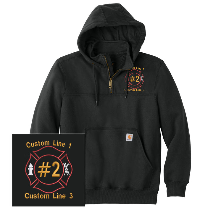 Custom Carhartt Maltese Cross Zip Hoodie firefighter fire department Carhartt apparel