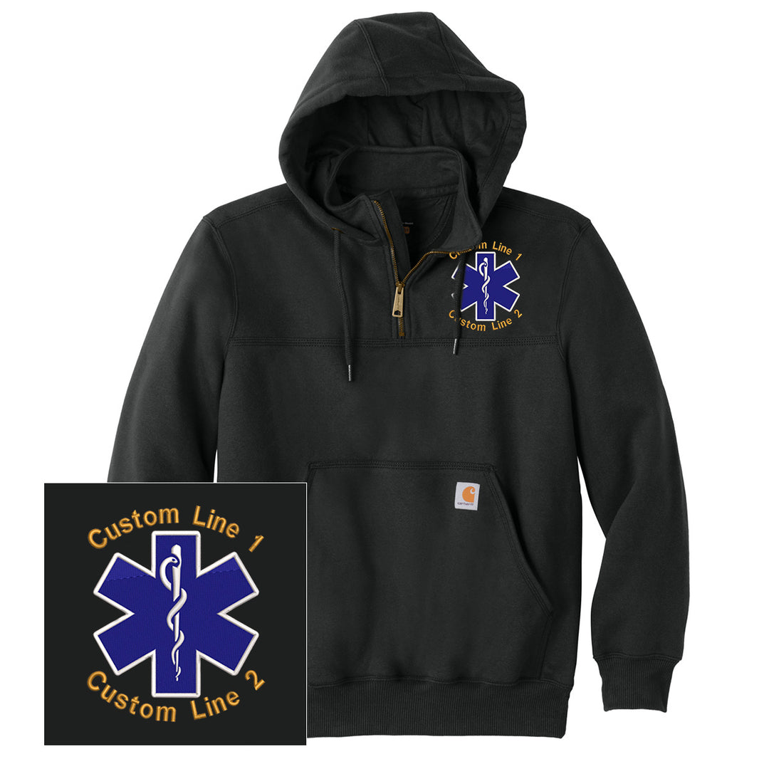 Custom Carhartt Star of Life Zip Hoodie firefighter EMS paramedic Carhartt apparel