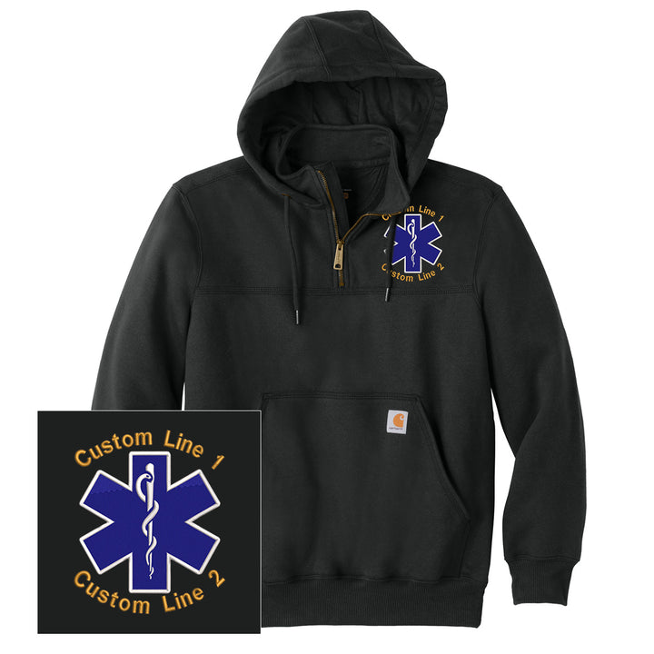 Custom Carhartt Star of Life Zip Hoodie firefighter EMS paramedic Carhartt apparel